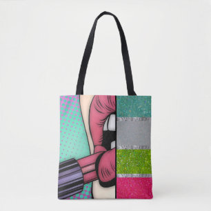 Bolsa Tote Lipstick Pop Art   Diminuição Da Largura