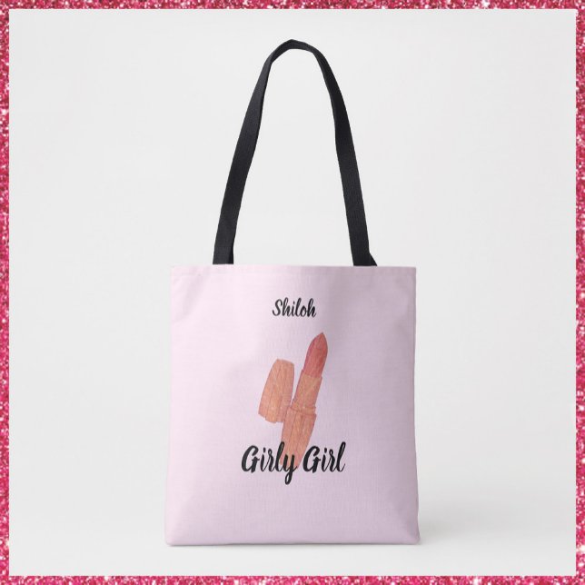 Bolsa Tote Lipstick rosa feminina (Criador carregado)