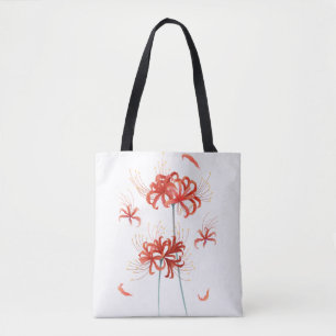 Bolsa Tote Lírio Aranha Vermelho' Artístico Botânico