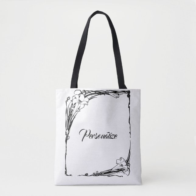 Bolsa Tote Lírio art nouveau (Frente)