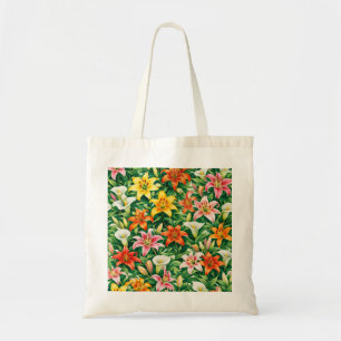 Bolsa Tote Lírio Colorido e Floral Tropical de Copo-de-Leite