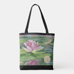 Bolsa Tote Lírios cor-de-rosa, almofadas de lírio, sacola d