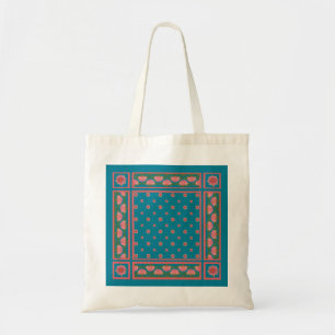 Bolsa Tote Lírios cor-de-rosa no Saco Azul Profundo