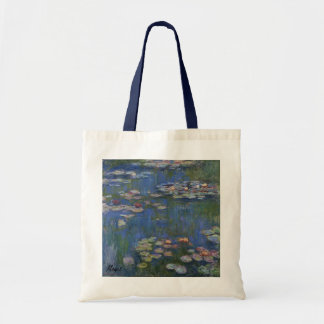 Bolsa Tote Lírios de água MONET 1916 Alças do marinho Tote Ba