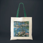 Bolsa Tote Lírios de Claude Monet, Impressionismo venenoso<br><div class="desc">Waterlily (1914), de Claude Monet, é uma pintura impressionista de arte natural. Uma das muitas variações das pinturas florais de lírio-d'água que Monet pintou pelo lago em seu jardim floral em Giverny, França. Sobre o artista: Claude Monet (1840-1926) foi o fundador do movimento de pintura impressionista francês, com a maioria...</div>