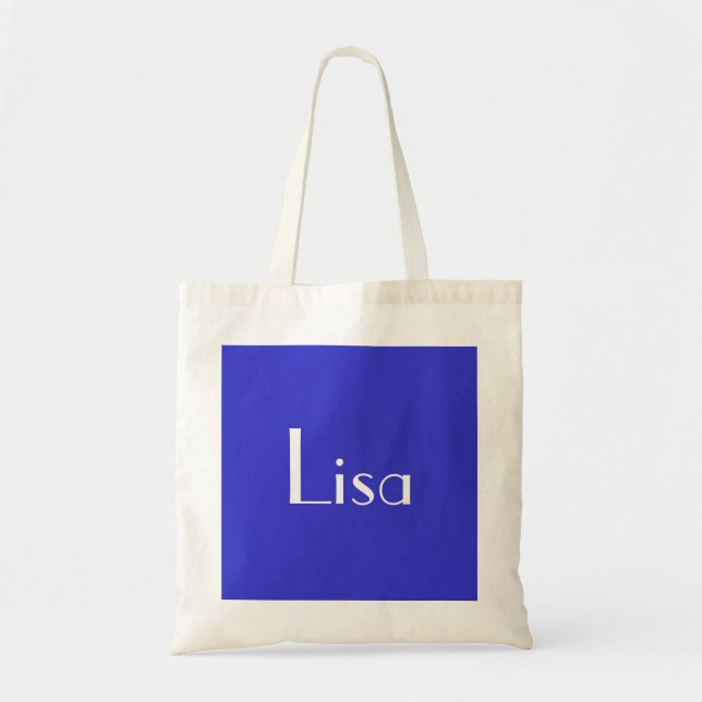 Bolsa Tote Lisa Em Azul E Branco III (Frente)