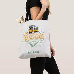 Bolsa Tote Lisboa Portugal com Feriado de Tram Vintage