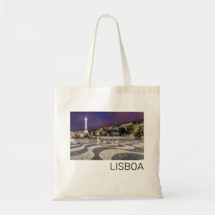 Bolsa Tote Lisboa Portugal Rossio Square Holiday Souvenir