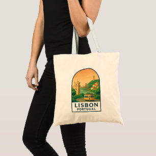 Bolsa Tote Lisboa Vintage Portugal – Cidade Retro de Viagens