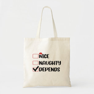 Bolsa Tote Lista de Natal do Papai Noel Depende Bom Mal