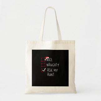 Bolsa Tote Lista de Natal Pergunte à Minha Tia Xmas Legal ou