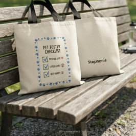 Bolsa Tote Lista de Verificação do Defensor de Animais de Est