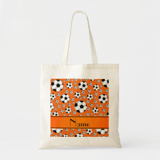 Bolsa Tote Listra alaranjada da laranja das bolas de futebol