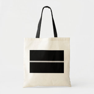Bolsa Tote Listra Branca Desbotada em Preto