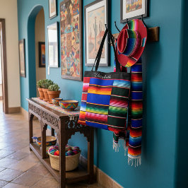 Bolsa Tote Listra de serape personalizada