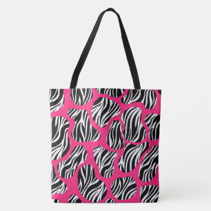 Bolsa Tote Listra de Zebra Ousada Abstrata