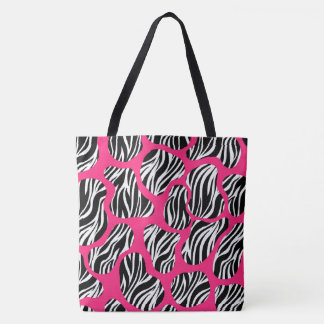 Bolsa Tote Listra de Zebra Ousada Abstrata