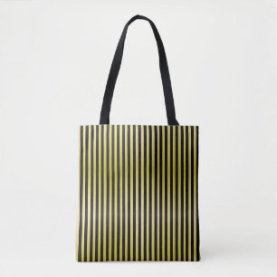 Bolsa Tote Listrada de Preto e Amarelo