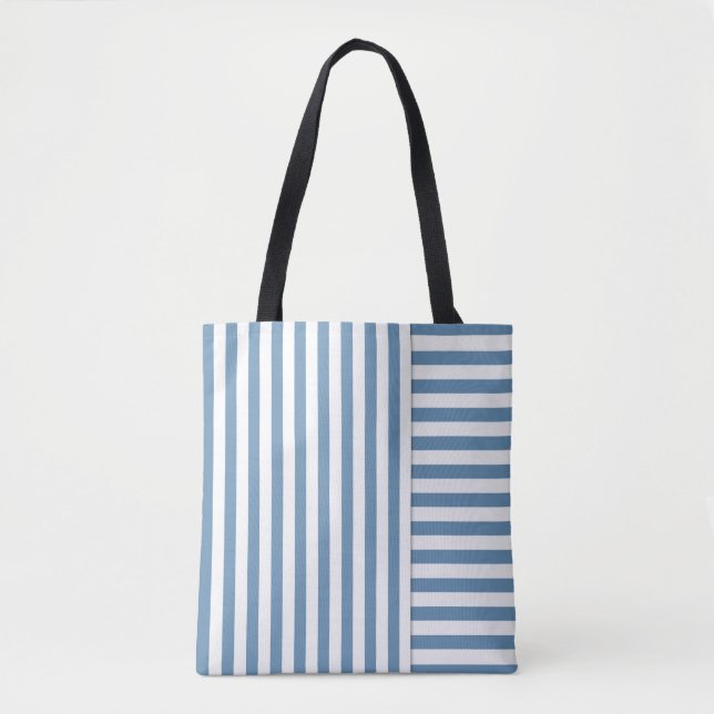 Bolsa Tote listrado azul (Frente)
