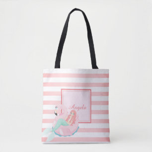 Bolsa Tote Listrado Chique, Sereia - Personalizado