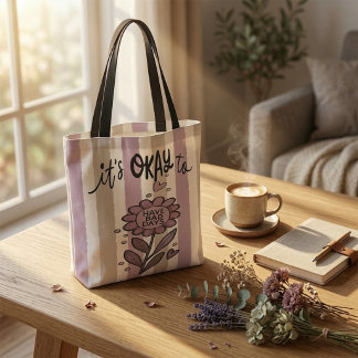 Bolsa Tote Listrado Está Bem | Conscientização sobre Saúde Me