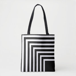 Bolsa Tote Listrado Preto e Branco