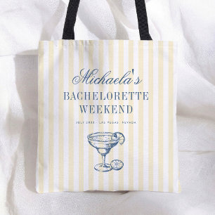 Bolsa Tote Listras Amarelas Fim de Semana de Despedida de Sol