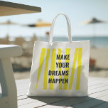 Bolsa Tote Listras Amarelas Modernas e faça seu sonho acontec<br><div class="desc">Listras Amarelas Modernas e faça seu sonho acontecer</div>