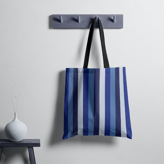 Bolsa Tote Listras Atemporais Azul Marinho (Criador carregado)