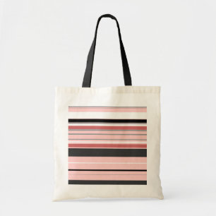 Bolsa Tote Listras cinza rosa fofas