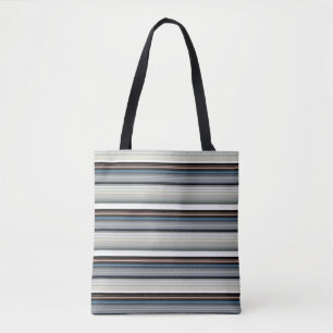 Bolsa Tote Listras cinzas brancas fofas