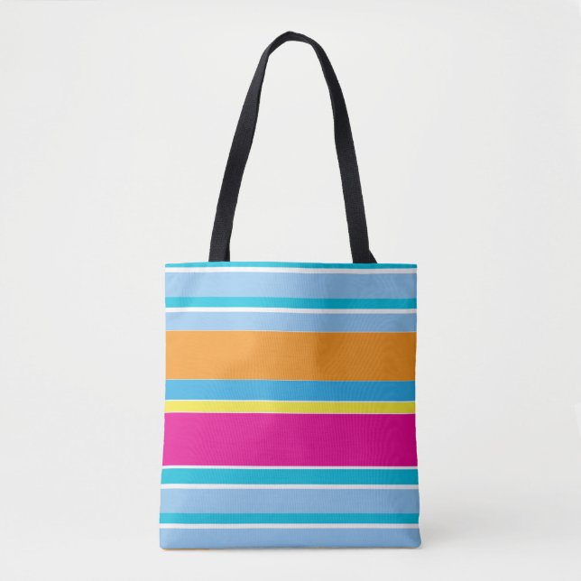 Bolsa Tote Listras coloridas mágicas fofas (Frente)