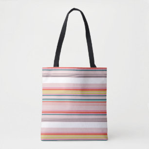 Bolsa Tote Listras coloridas modernas fofas
