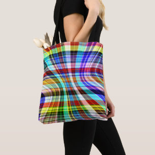 Bolsa Tote Listras coloridas torcidas e transparentes