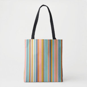 Bolsa Tote Listras cor-de-laranja vertical e cor-de-rosa amar