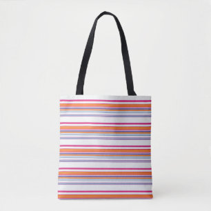 Bolsa Tote Listras cor-de-rosa laranja fofas