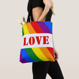 Bolsa Tote Listras da Bandeira Arco-Íris LGBTQIA+ para o Mês