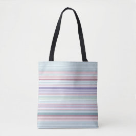 Bolsa Tote Listras de Aqua, Blush e Lavanda