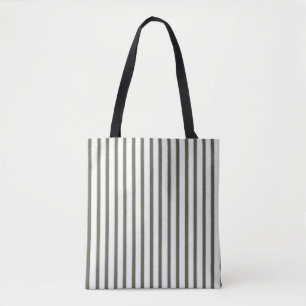 Bolsa Tote Listras de Creme Verde Oliva