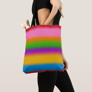 Bolsa Tote Listras de Gradiente de Arco-íris Multicolorido Vi