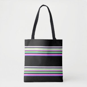 Bolsa Tote Listras de neon coloridas fofas
