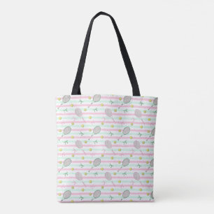 Bolsa Tote Listras de Tênis Verde Claro e Rosa