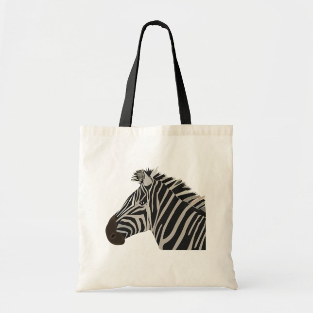 Bolsa Tote Listras de Zebra Animal Vida Selvagem (Frente)