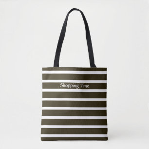 Bolsa Tote Listras do ponto morto do Mocha de Café