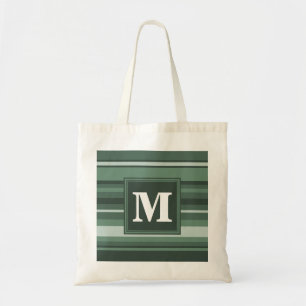 Bolsa Tote Listras do verde prudente do monograma