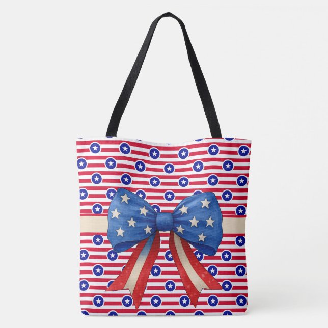 Bolsa Tote Listras e Estrelas (Verso)