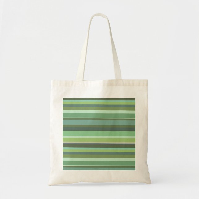 Bolsa Tote Listras horizontais verde-oliva (Frente)