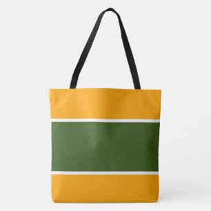 Bolsa Tote Listras Laranja Amarelo Brilhante Branco Verde Flo