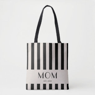 Bolsa Tote Listras Mínimas Modernas Mãe Estabelecida