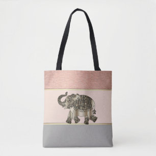 Bolsa Tote Listras Modernas e Girafa